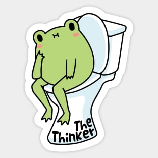 The Thinker Frog Meme Sticker